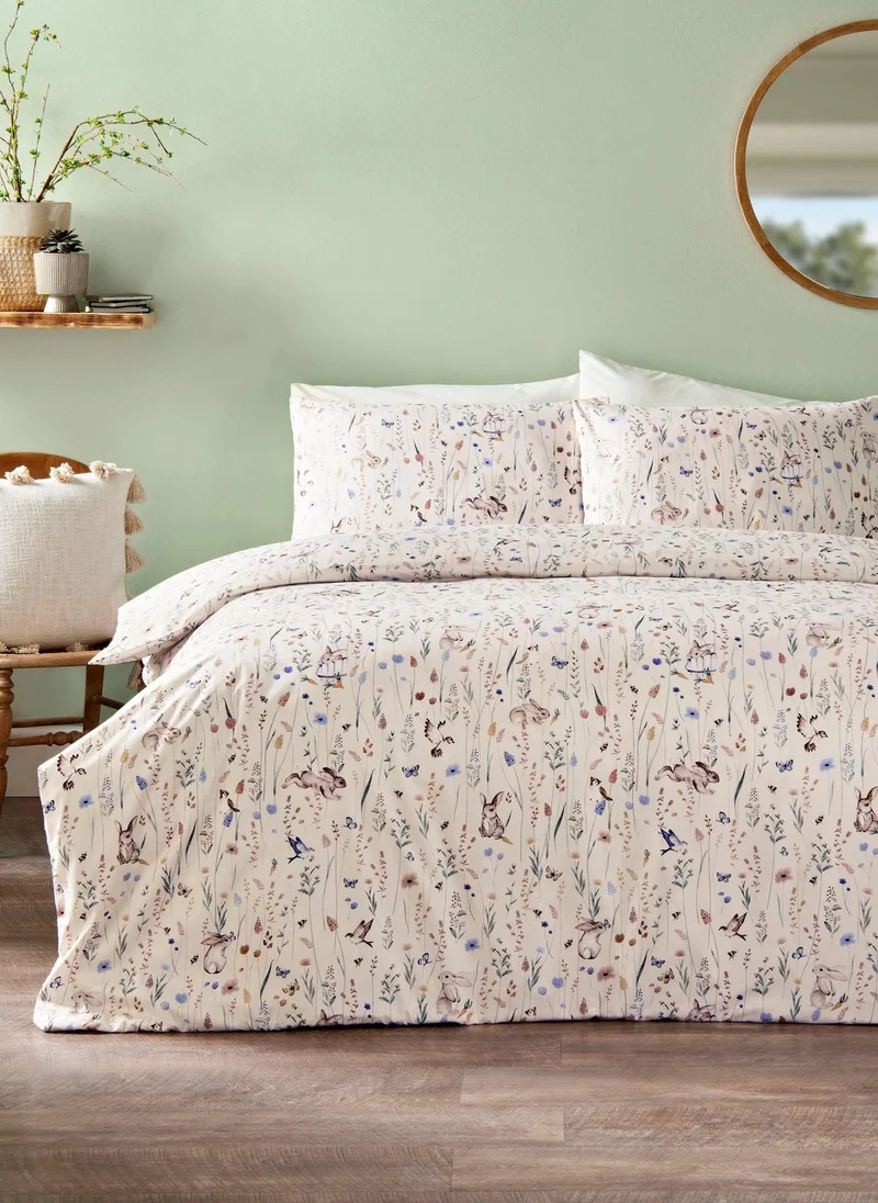 Matalan Pink Floral Bunny Duvet Set